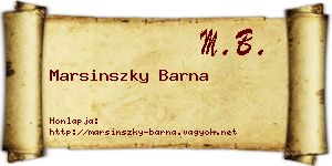 Marsinszky Barna névjegykártya